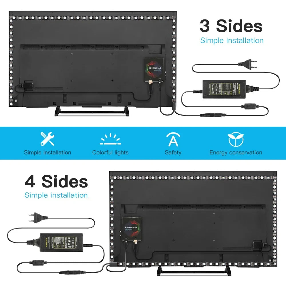 5V WS2812B USB LED Strip light 5050 RGB Dream Color